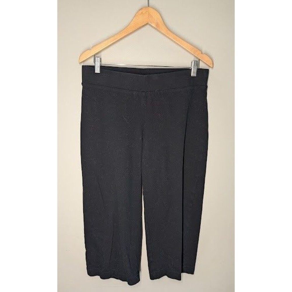 Pure Jill Full-Leg Cropped Pants Small Black Full-Leg Cropped Elastic Waist READ